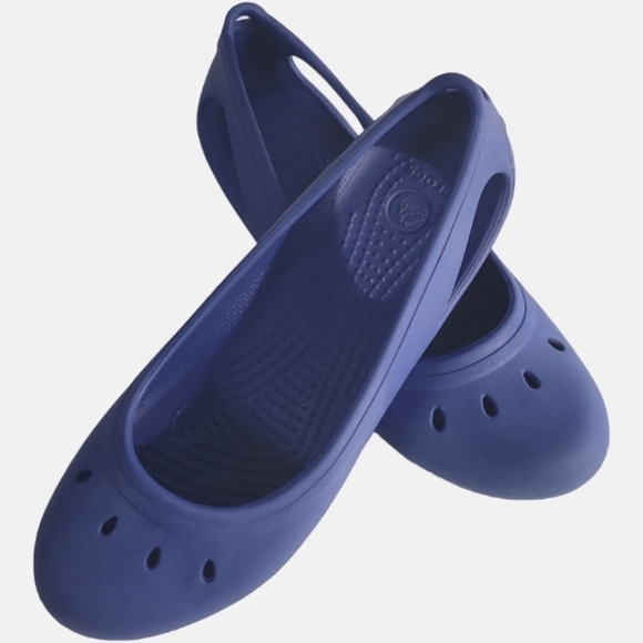 Crocs Big Girls Kadee Ballet Cut Out Comfort Flats Sz J5 - Picture 4 of 13